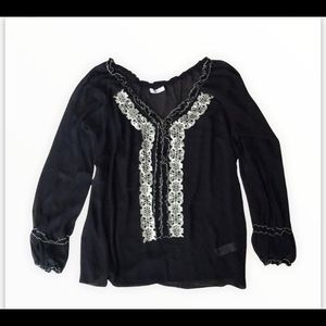 🔴Black Sheer Georgette Top